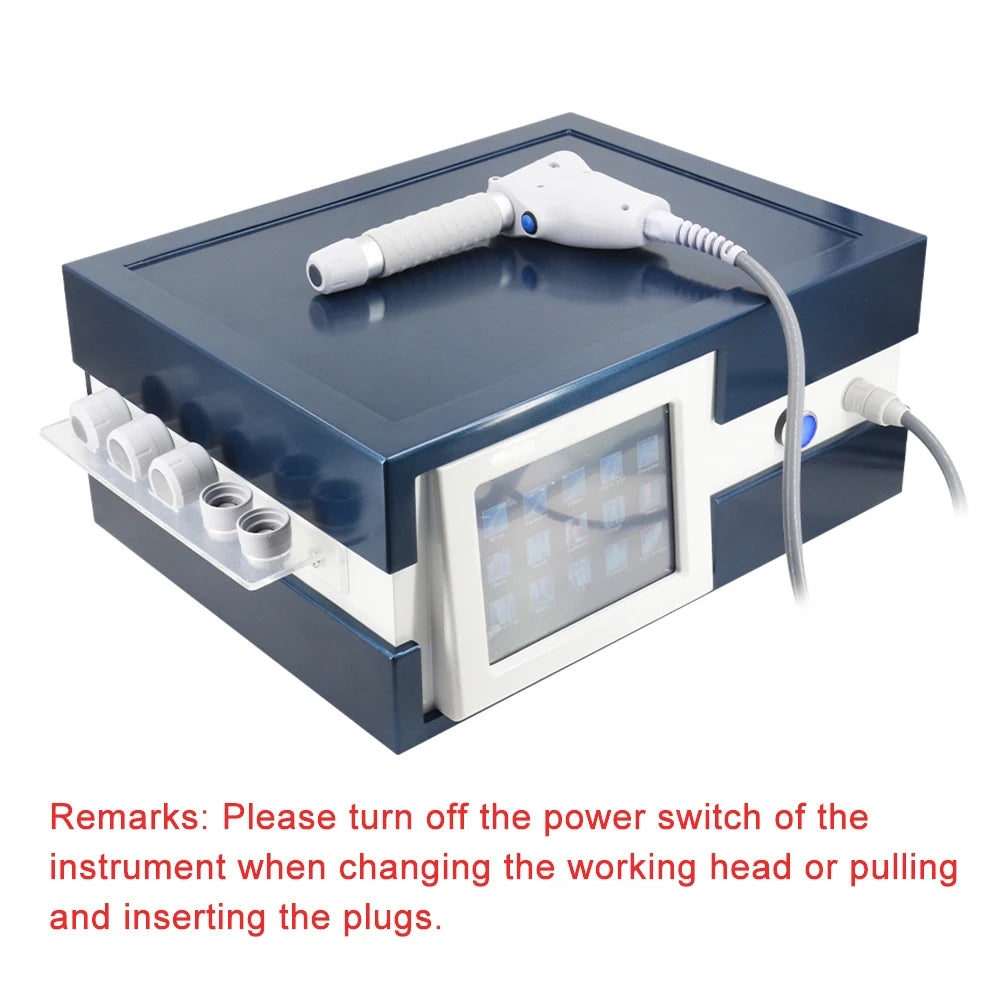 12Bar Shockwave Therapy Machine 6 Probes Extracorporeal Pneumatic Shock Waves Tennis Elbow ED Pain Relief Body Relax Massager