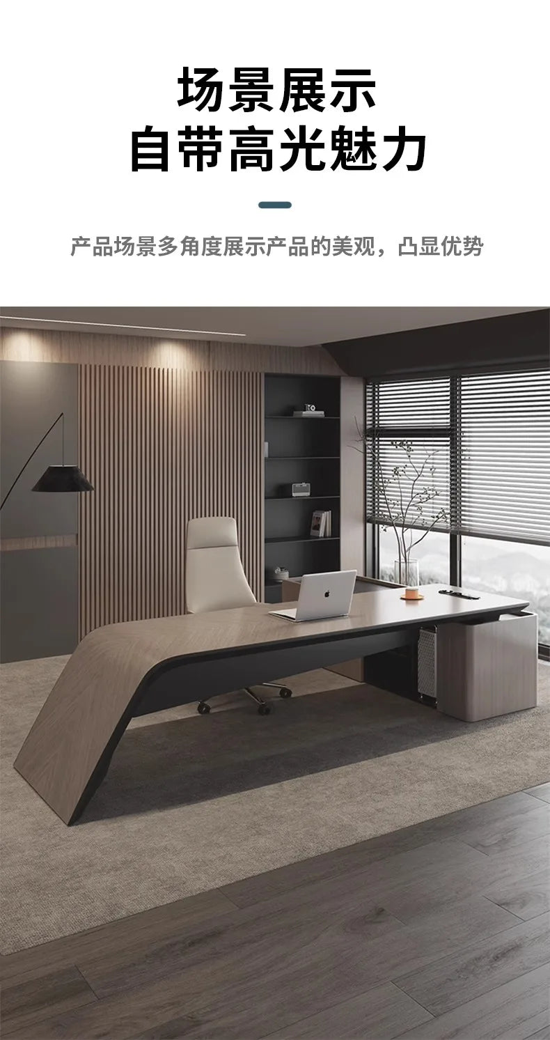 Designer Storage Office Desk Executive Modern Wooden L Shaped Office Desk Organizer Height Large Mesa Escritorio Furniture