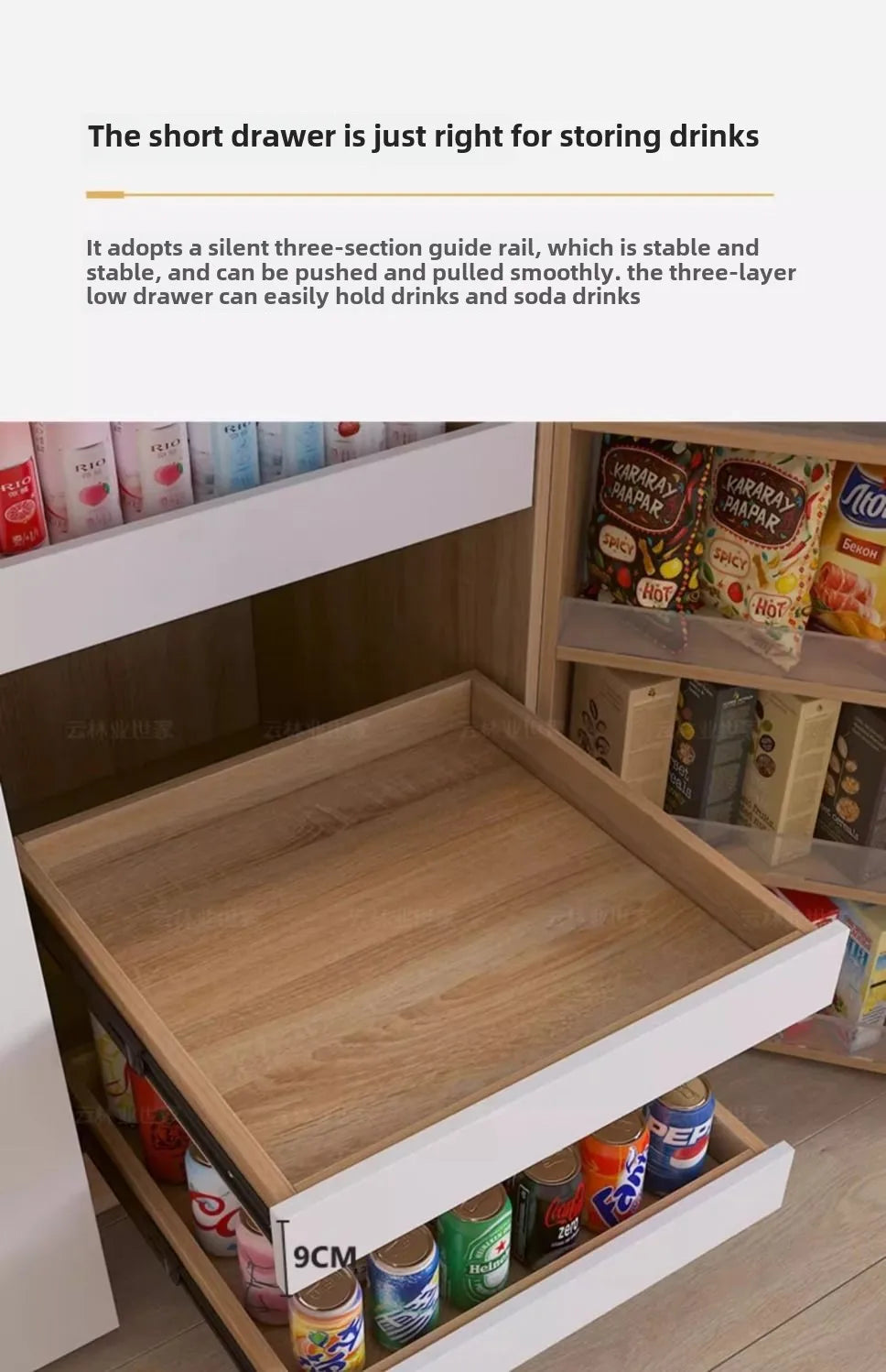 Snack Storage Cabinet Wine Cooler Sideboard Dining Cabinet Against The Wall All-in-one Pantry Cabinet Living Room Custom Size