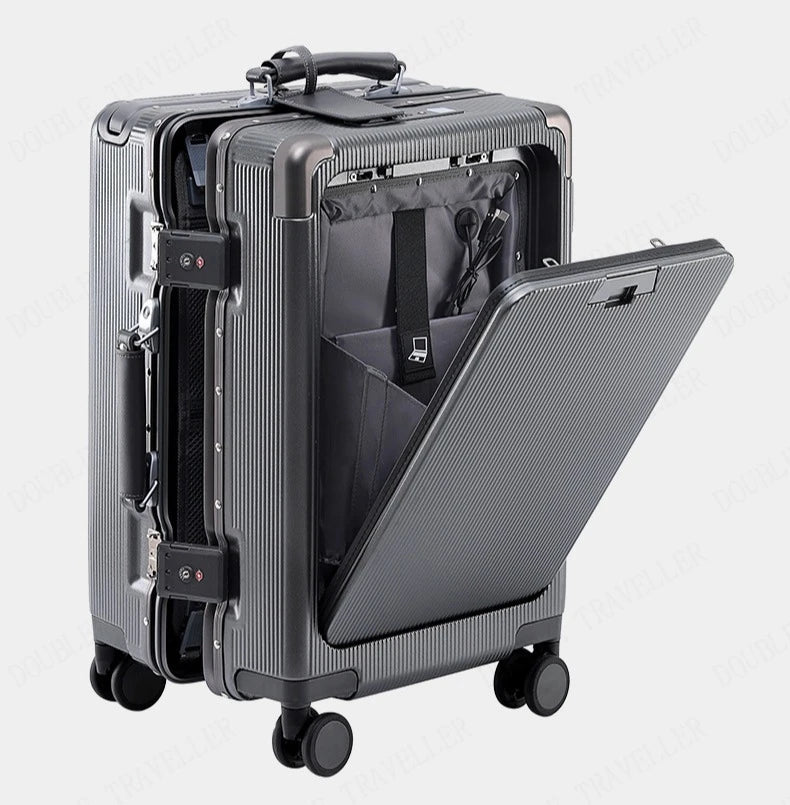 Aluminum Frame Luggage Password Carry on Luggage with Wheels Quiet Universal Wheel Fashion Travel Box Pull Rod Box