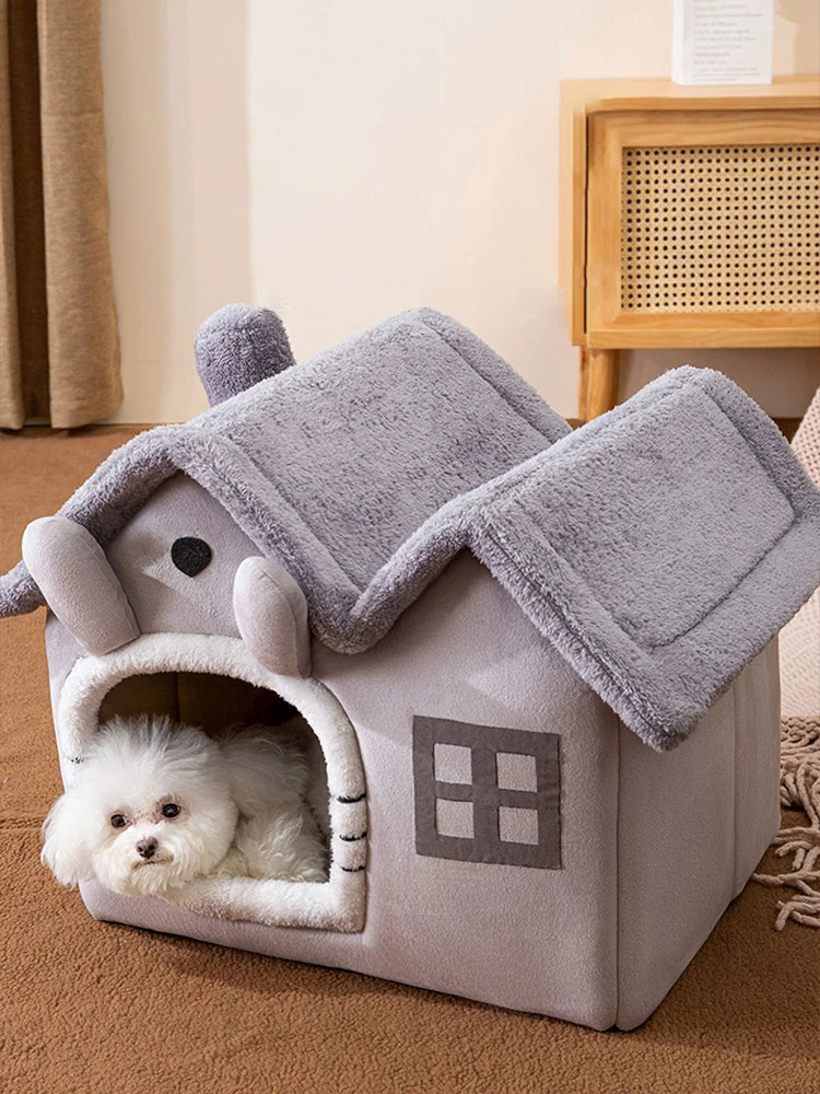 Foldable Dog House Kennel Bed Mat For Small Medium Dogs Cats Winter Warm Cat Bed Nest Pet Products Basket Pets Puppy Cave Sofa