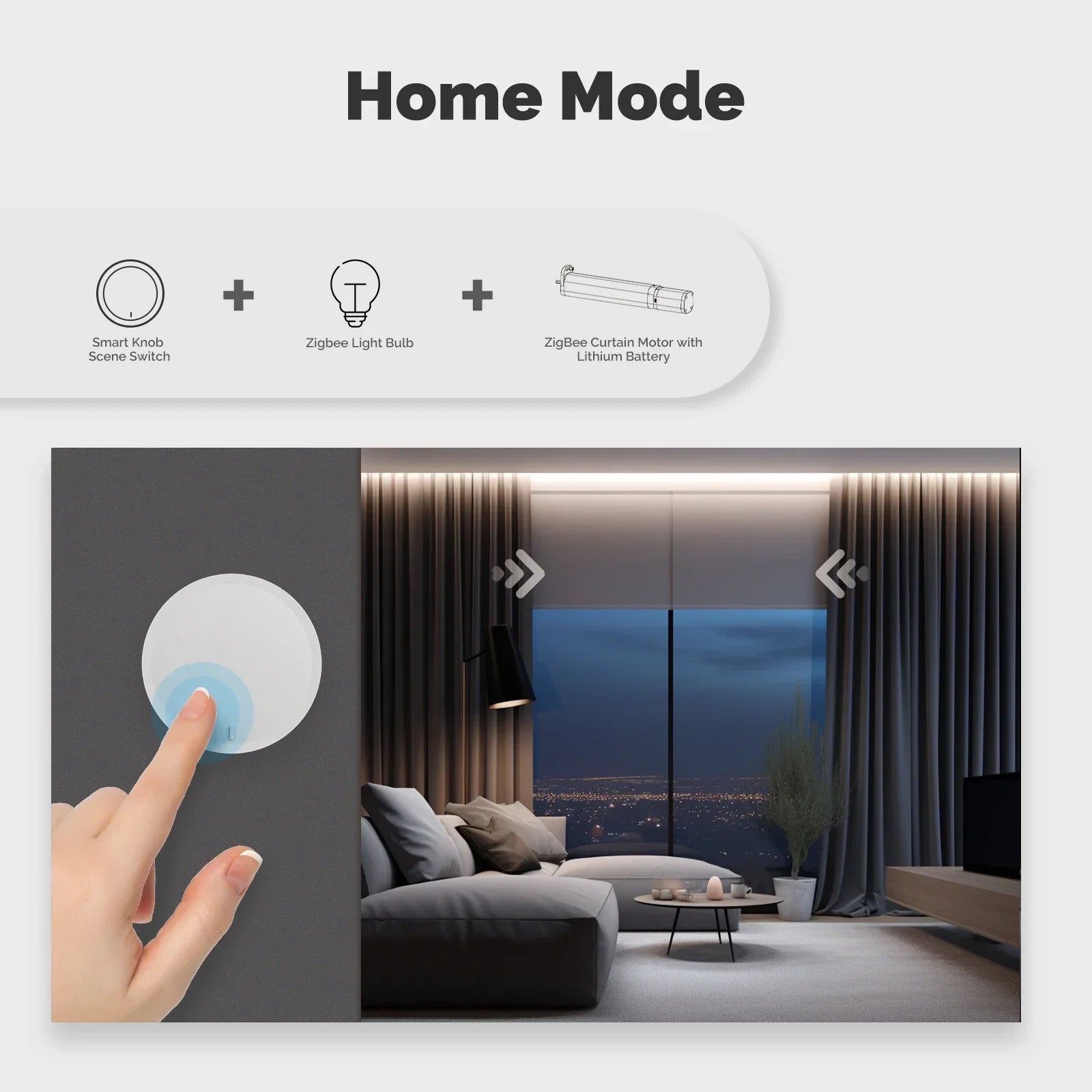 MOES ZigBee Smart Knob Switch Button Tuya Wireless Scene Controller Battery-Powered Automation Scenarios work with SmartLife App