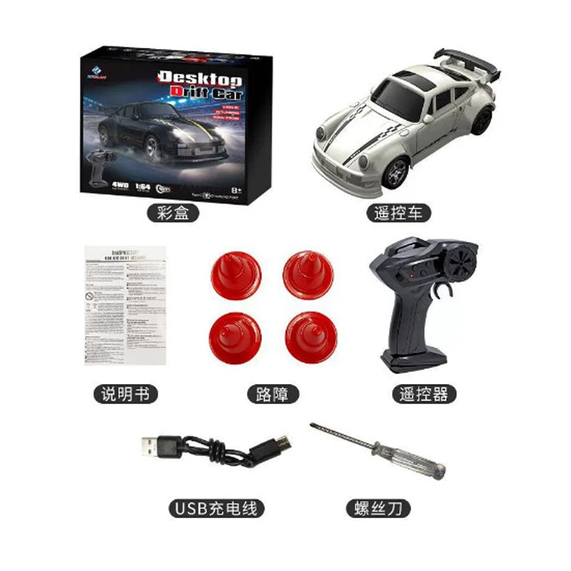 Kf20 1/43 Mini Rc Drift Car Full Scale 4wd Desktop Rc Vehicle Simulation Of Remote Control Models Toys For Kids Christmas Gifts