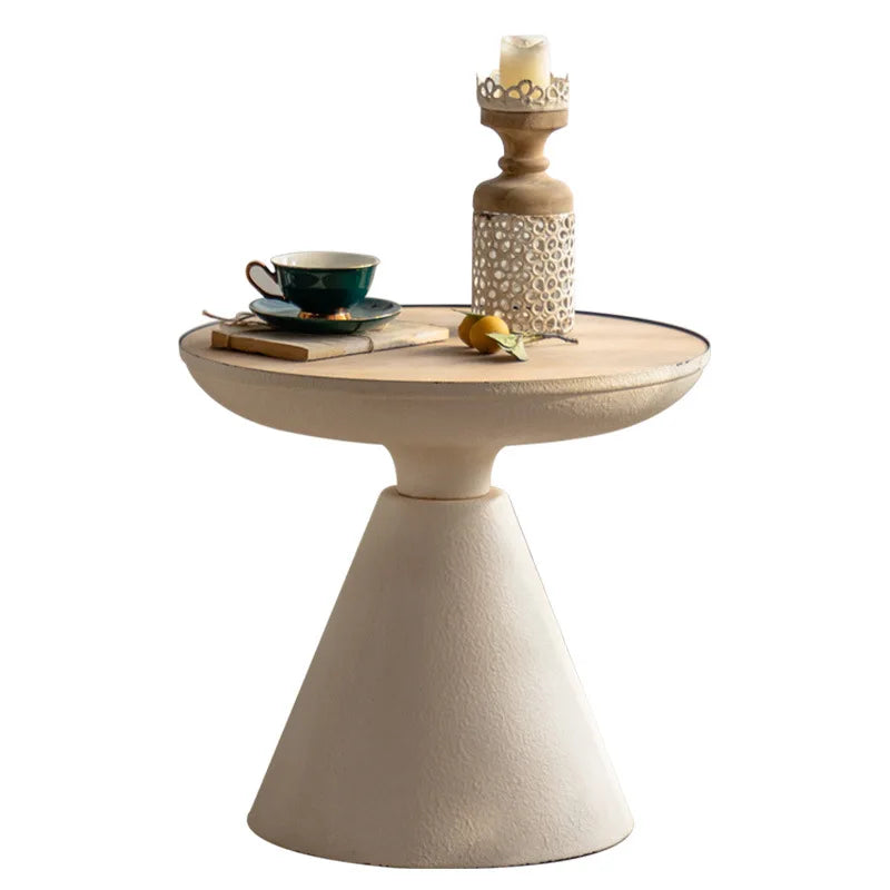 IHOME Retro Small Family Living Room, Small Wooden Table, Coffee Table Beside Sofa, Home Stay Balcony, Leisure Iron Tea Table