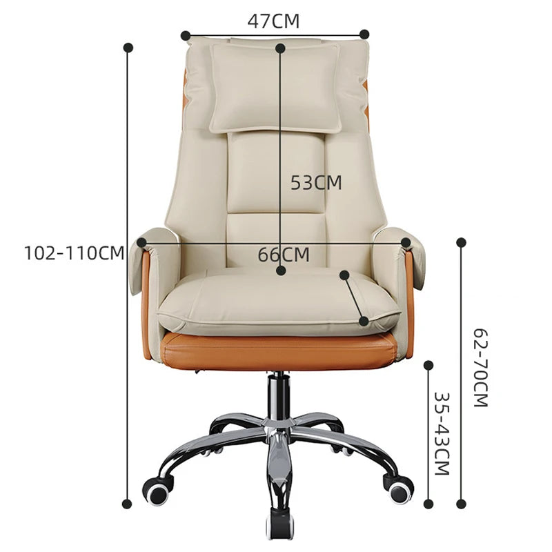 Adjustable Height Home Computer Office Chair with Soft Headrest Reclining Leather Gaming Armchair Ergonomic Swivel Desk Chairs