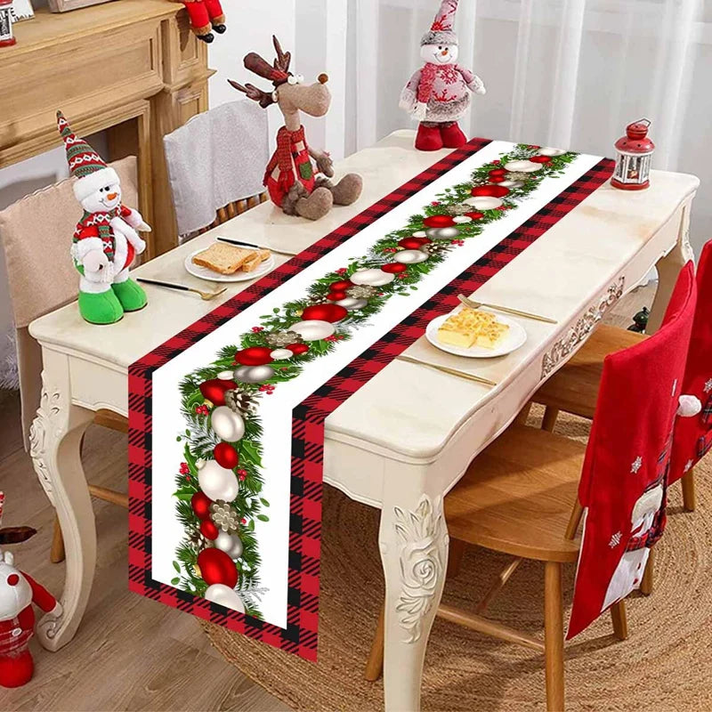 Christmas Table Runner Christmas Party Decoration 2025 Xmas Santa Claus Snowman Table Runner Navidad Natal New Year Gift 2026