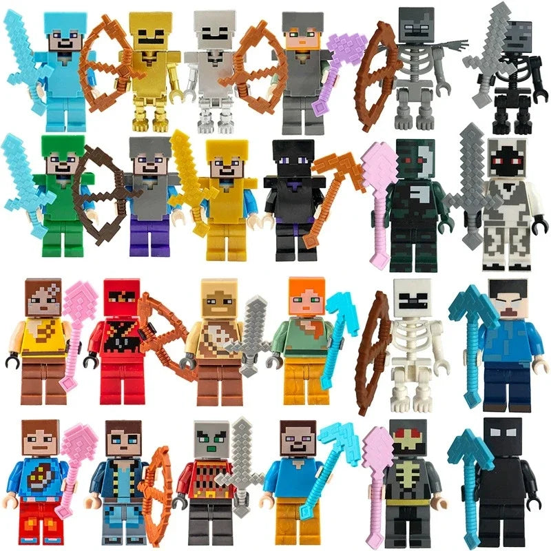 17 Styles Minecrafte Building Blocks Set I/Wi Series 8PCS Set MC Non Repetitive DIY Assembled Toy Birthday Gift action figure