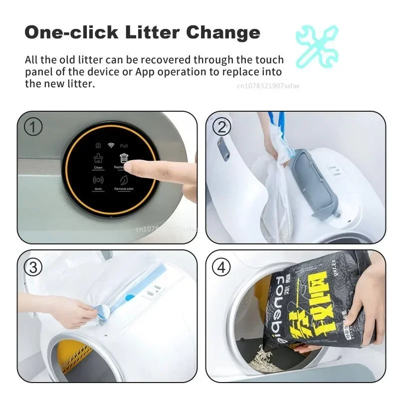 Heavy Duty Cat Litter Box Liners for TONEPIE Self-cleaning Box - a Perfect Fit Preventing Mess and Odors Garbage Bag Poop Bags