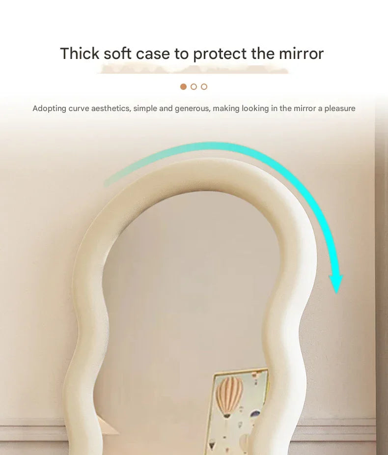 Art Modern Mirror Shower Traffic Art White Floor Korean Style Mirror Full Body Mirror Items Magnifying Espelhos Home Decorations