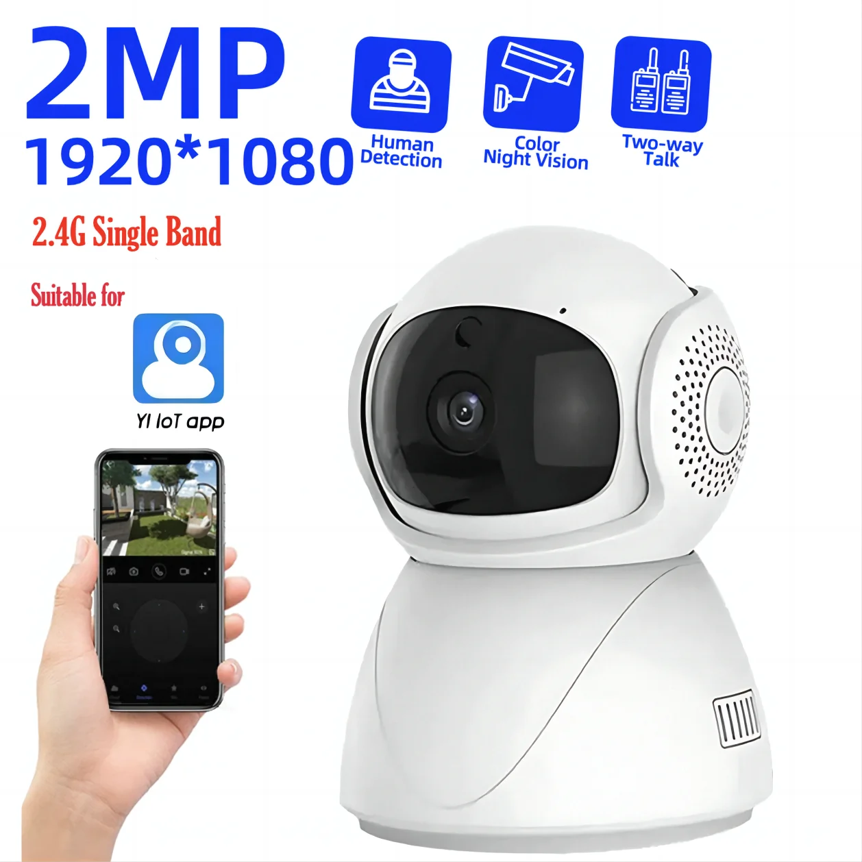 5G YI IoT WiFi Smart IP Camera 2MP/5MP AI Human Detect Color Night Vision Surveillance Camera Smart Life Baby Monitor Smart Home