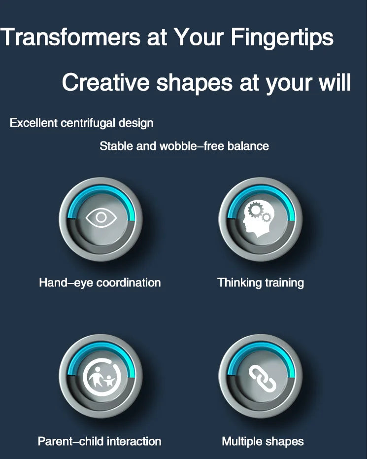 Transformable Fidget Spinner Stress Relief Sensory Toy Finger Gyro Creative Decompression Toy for Kids and Adults Gift