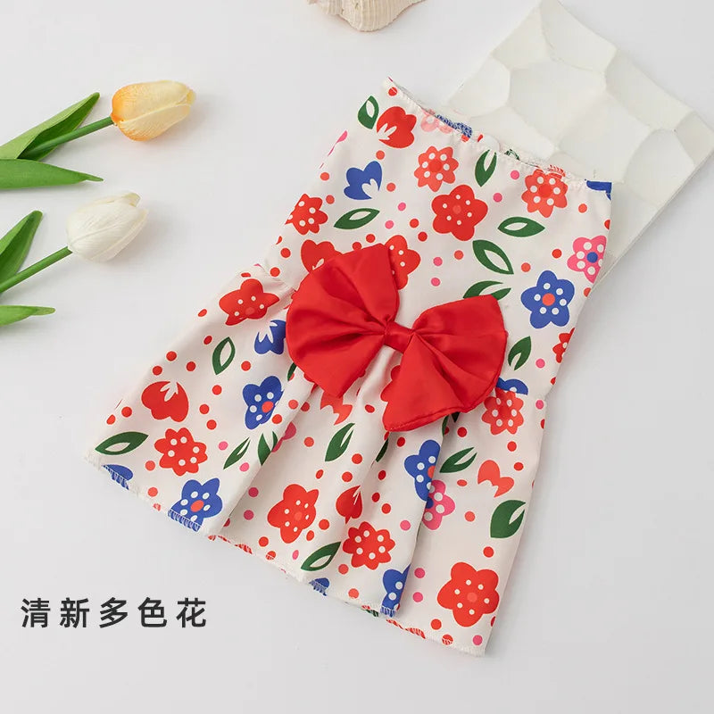 Small Dog Flower Princess Dress Kitty Teddy New Pet Clothes Cute Dog Skirt Summer Thin Pet Accessories Chihuahua Apparel