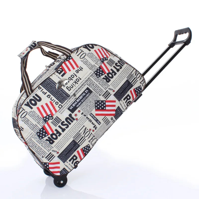 Large Capacity Travel Trolley Bags Women Men Wheeled Bag Oxford Waterproof Rolling Luggage Suitcase Travel Bag With Wheels