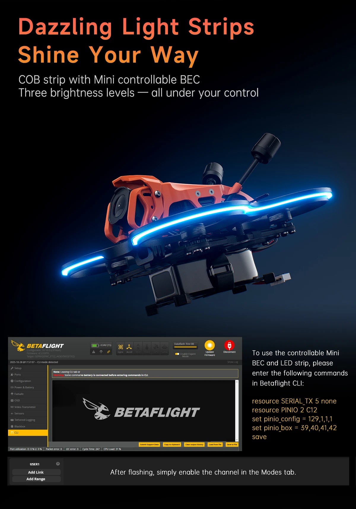 GEPRC DarkStar22 FPV Quadcopter O4 Air Unit PRO /WTFPV SPEEDX2 1104 7500KV TAKER F405 ELRS2.4 AIO Orange Grey RC Freestyle Drone