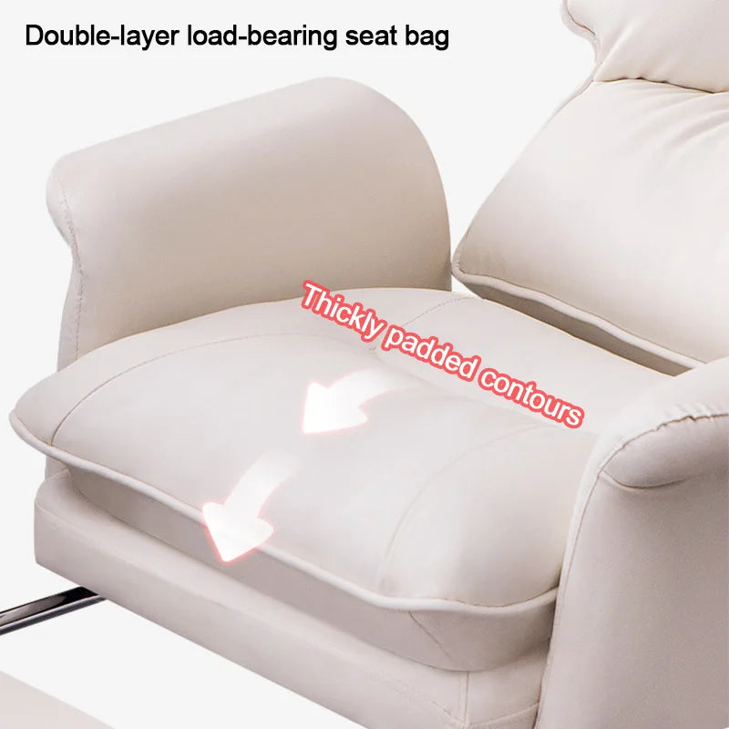 Boss Computer Chair Home Office Computer Sofa High Backrest PU Leather Ergonomic Reclining Swivel Seat for Home Study Backrest