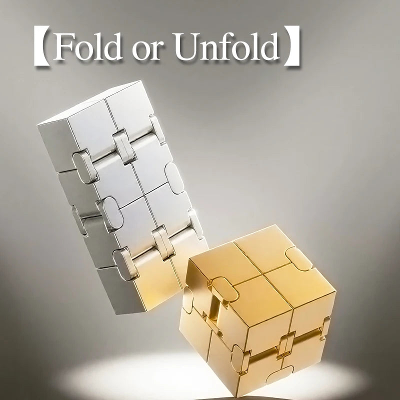 Upgraded Fashion Metal Cube - Anti-Anxiety Decompression Toy, Brain Teaser Game for ADHD, Creative Office Desk Gadget fidget toy