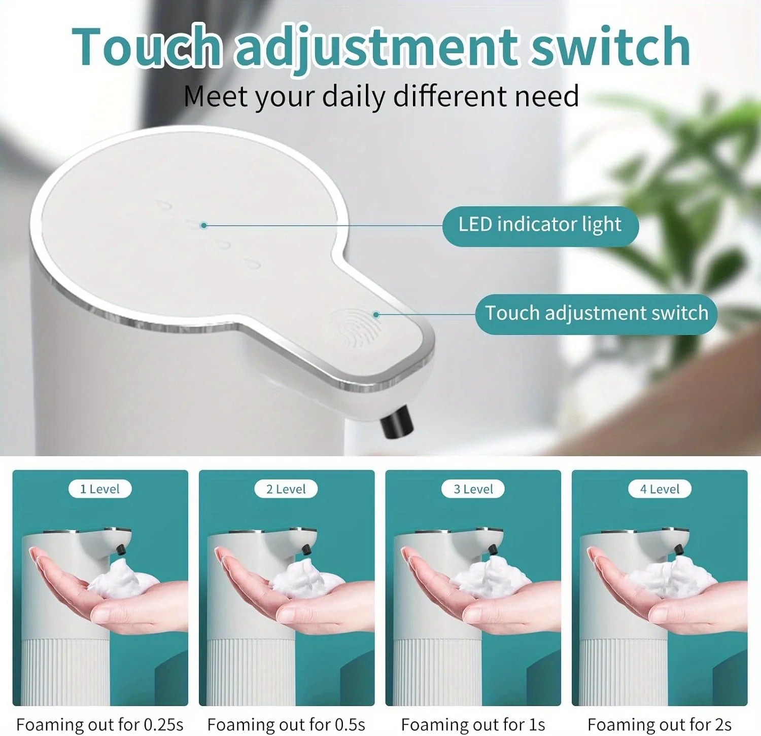 Hotel Waterproof Wall-mounted Touchless Automatic Foam Soap Dispenser Rechargeable Desktop Electric Soap Dispenser for Kids