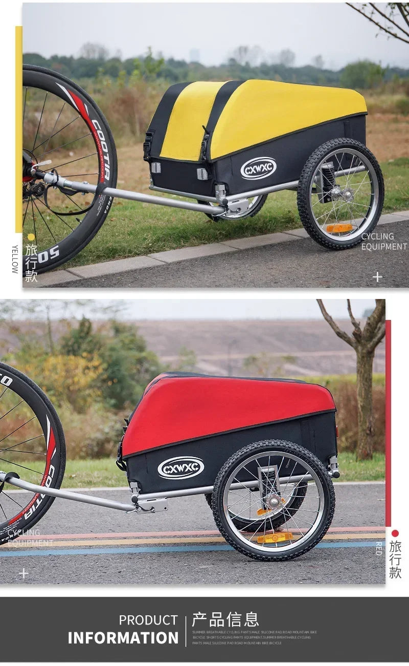 Pet Carrier Bicycle Trailer Outdoor Camping Foldable Load Pull Pet Trailer Hanging Small Pull Truck After Riding Travel Stroller