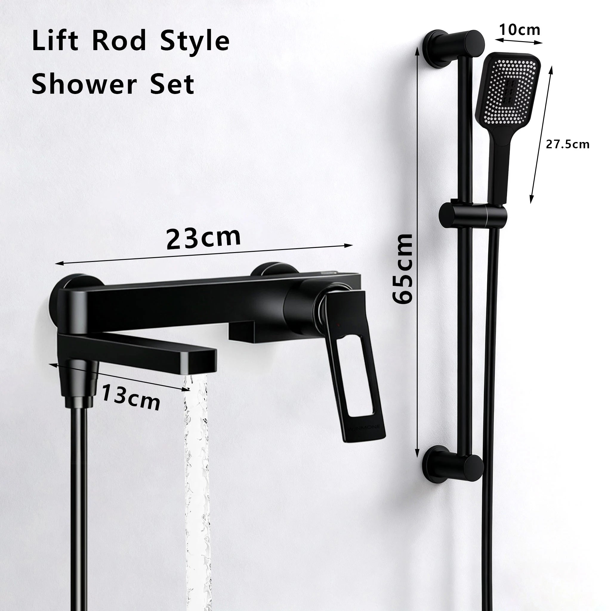 High Quality Solid Brass Bathroom Bathtub Shower Faucet Set Wall Mounted Rainfall Mixer Water Tap Black Split Shower System Kits