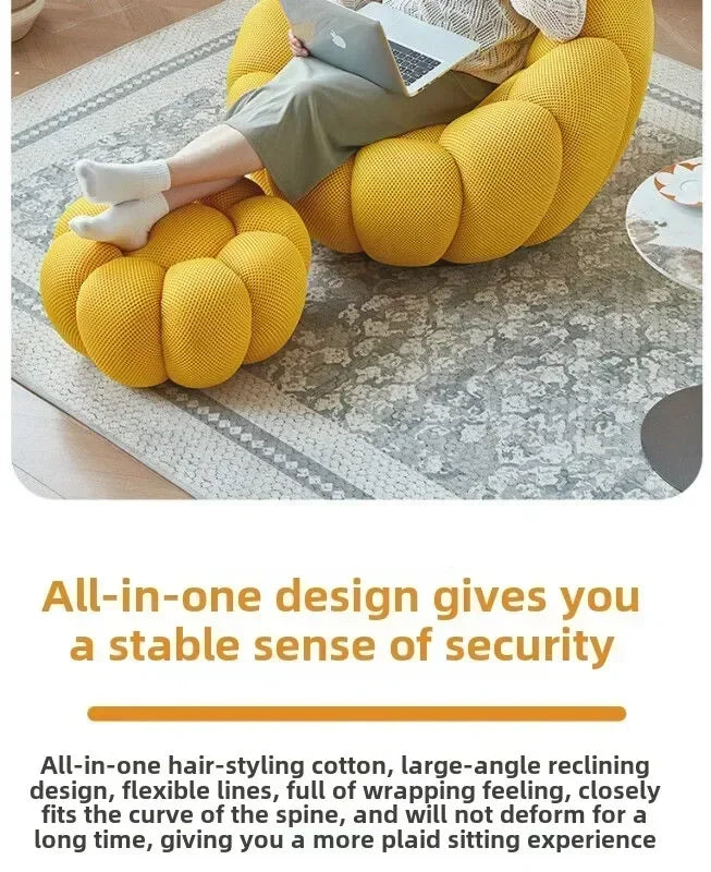 Single Seat Designer Pumpkin Lazy Sofa Balcony and Bedroom Can Lie Down and Recline Italian Minimalist Rochburg Football Sofa