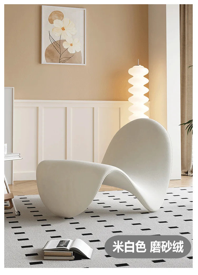 Velvet Italian Minimalist Lazy Sofa Chair Living Room Furniture Modern Minimalist Single Leisure Chair Nordic Lamb Lounge Chair