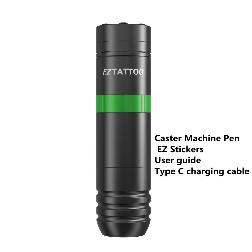 EZ Caster Wireless Cartridge Tattoo Machine pen  Rotaty Battery Pen with Portable Power Pack 1500mAh LED Digital Display