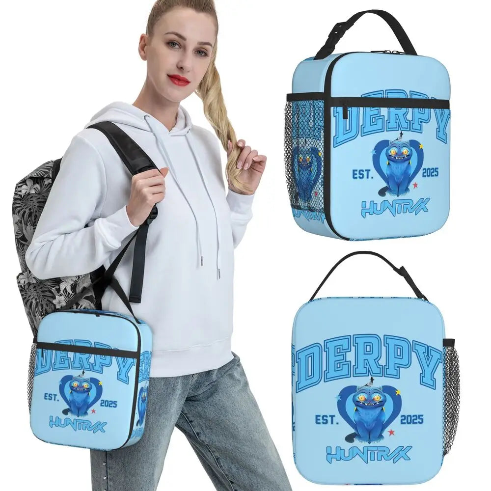 Huntrix Girlgroup K-Pop Group Demon Hunters Lunch Bag Cute Lunch Box For Child Office Portable Cooler Bag Oxford Tote Food Bags