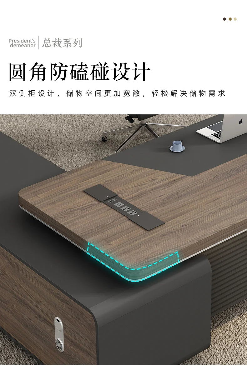 L Shaped Room Desks Computer Commercial Designer Cabinet Table Decoration Chairs Fancy Storage Beistelltisch Furniture