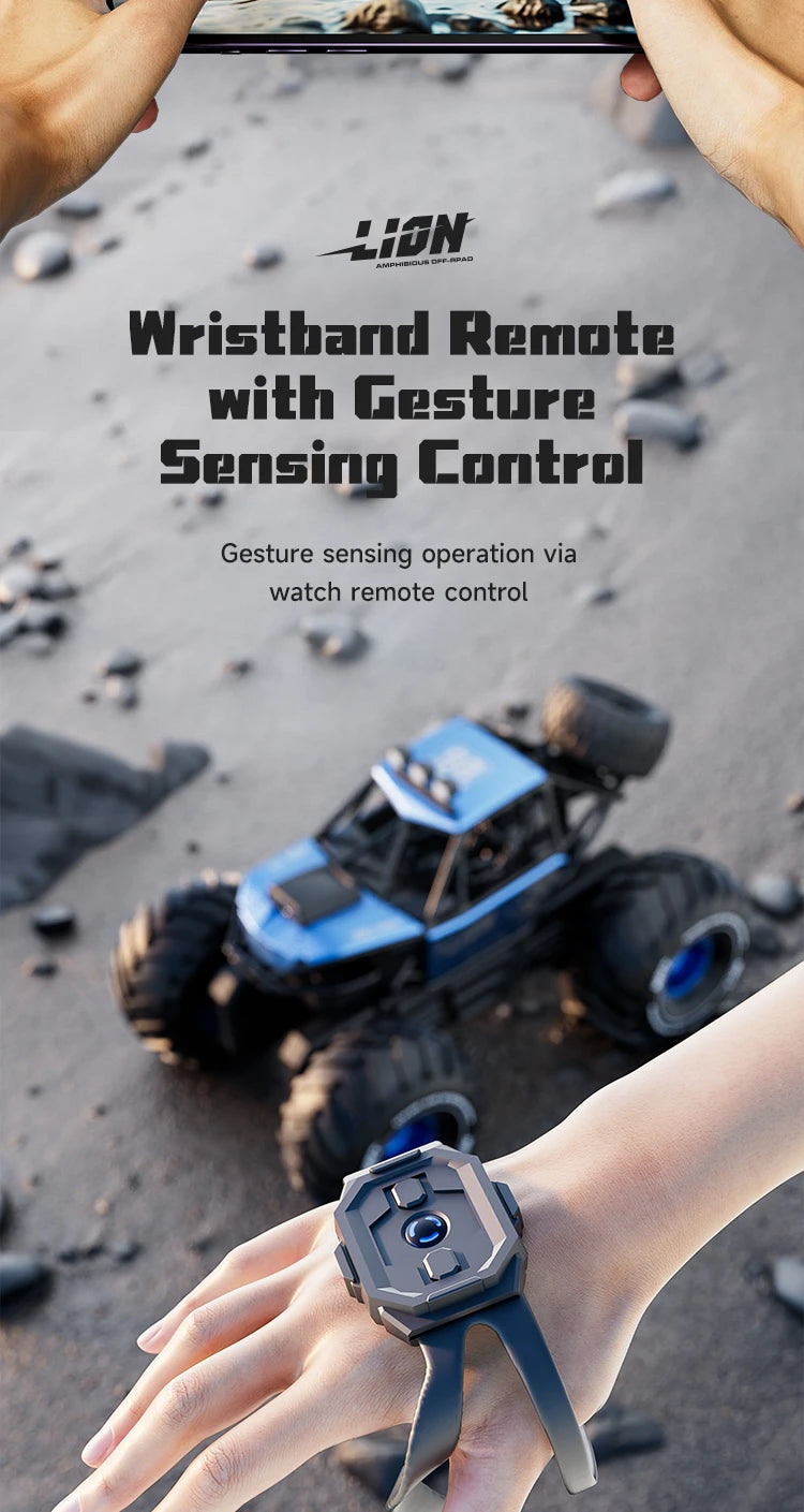 4DRC New Y10 Remote Control Car 2.4G Rc Boat Waterproof Amphibious Stunt Car 4WD All Terrain Truck Toys for Kids Birthday Gifts