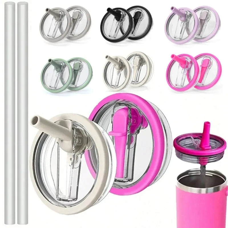 40oz Flip Straw Leak Proof Lid for Stanley Cup Spill-proof Cover Tumbler Lid Replacement for Stanley Cup Accessories Straw Cover