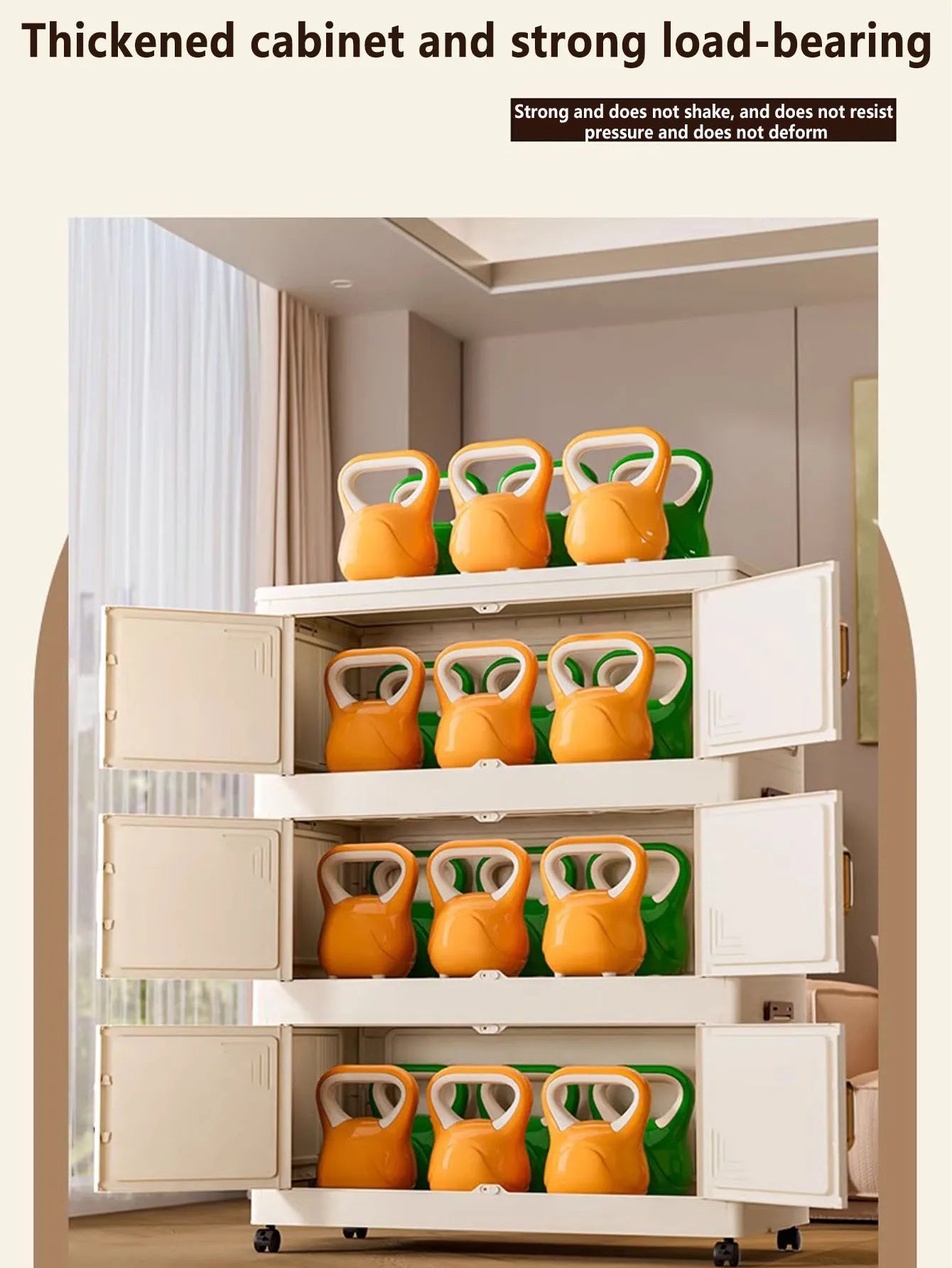 45/55/65cm Length Multifunction Folding Storage Cabinet Dustproof Wardrobe Large Capacity Sundries Cabinet