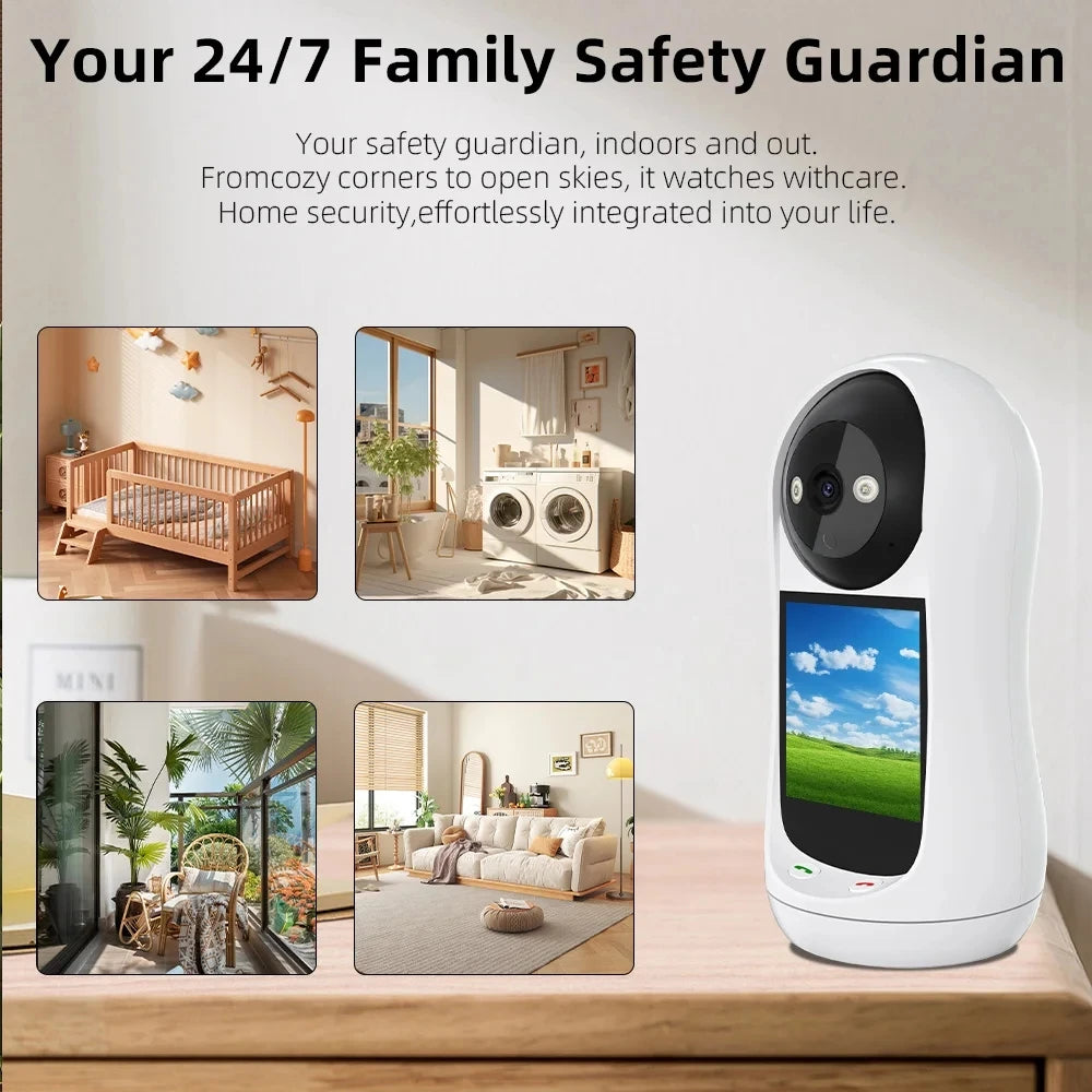 4MP 2K PTZ Wifi Camera Video Call with 2.8 Inch IPS Screen Baby Cry Sound Detection Security IP Camera 3MP Baby Monitor iCSee