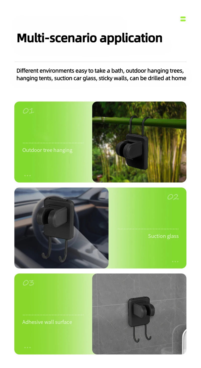 Portable camping shower equipment, 6000mAh rechargeable, LED display screen, outdoor simple electric mobile shower set