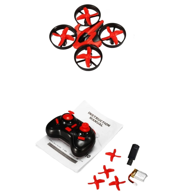 Eachine E010 Mini RC Quadcopter with 2 Extra Batteries-4-Axis Gyro 2.4G Drone for JJRC H36 DIY Parts Compatible