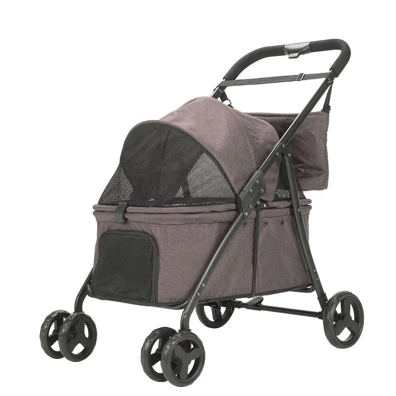 Large Pet Travel Strollers Foldable Enlarged Dog Cart Artifact Large Space for Easy Folding and Portable Travel Pet Products