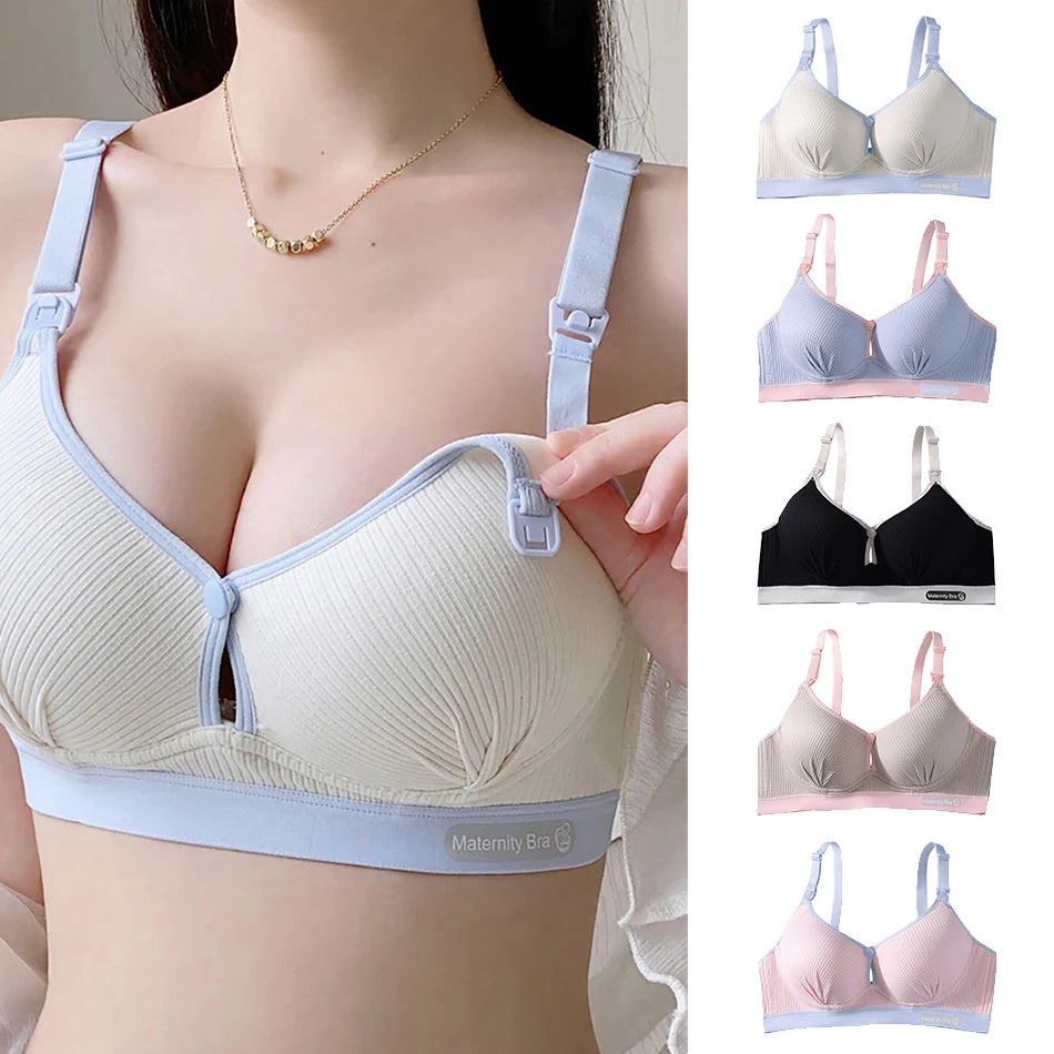 Maternity Nursing Bra No Underwire Front Open Summer Support Cups Bralette Soft Comfort for Pregnant Women Underwear Clothing