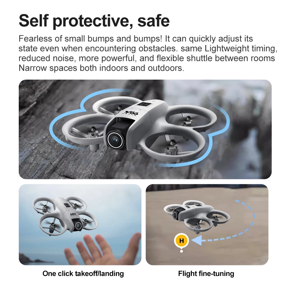 New V66 Mini Drone HD Camera 4K 1080P 180 ° Lens Wifi FPV Dron Professional Obstacle Avoidance Helicopter RC Quadcopter Toys