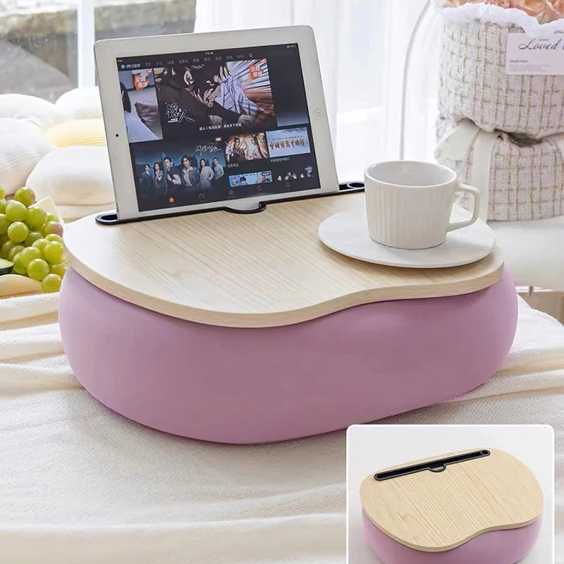 ‌Magnetic Snap-On Lap Desk Memory Foam Cushioned Laptop Tray Ergonomic Study Table for Bed/Couch/Dorm Anti-Slip Book Holder