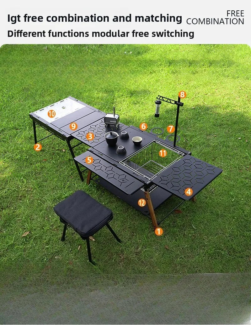 Camping Table Igt 2 Unit Table Outdoor Folding IGT Table  Tactical Picnic BBQ Cookware Portable Lightweight Camp Desk for Hiking