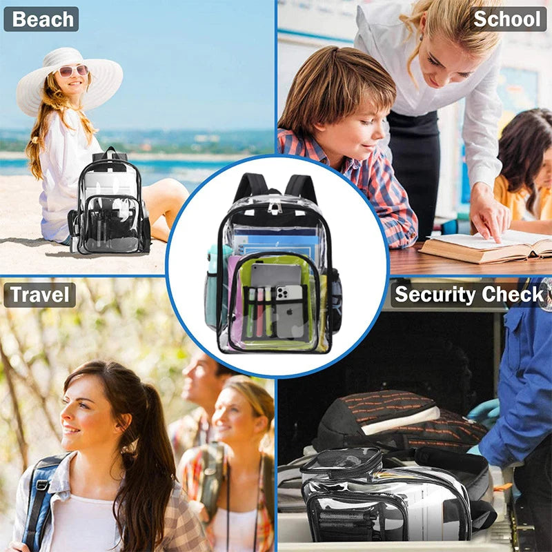 Transparent Shoulder Bag Unisex Fashion Simple Large Capacity Portable Backpacks Multifunctional Waterproof Male Female Knapsack