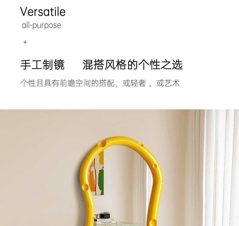 Oval Cute Mirrors Full Body Standing Nordic Princess Bedroom Mirrors Full Body Living Room Espejos Decorativos Room Decoration