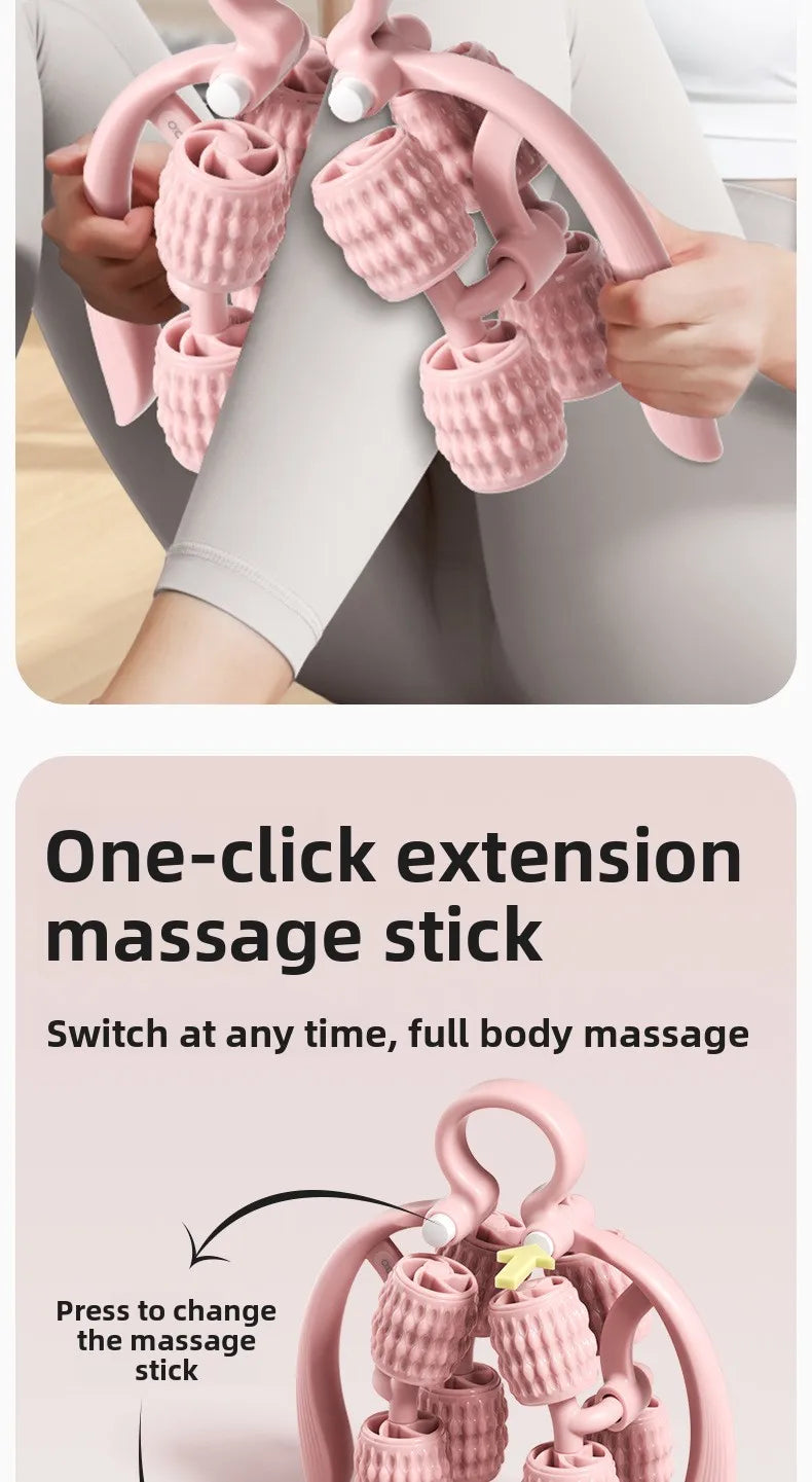 8-wheel multi-functional leg massager ring leg roller thigh calf muscle relaxation lazy neck leg full body massager
