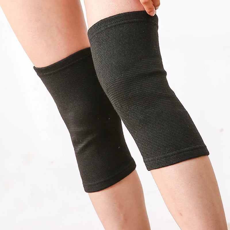 Bamboo charcoal knee pads Breathable knee pads Two-side elastic breathable warmth cold health care knee protection old cold legs