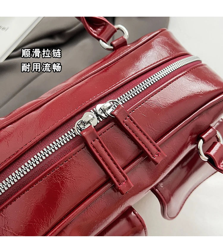 Solid Sewing Thread Fashion Glossy PU Shoulder Bags Baguette Versatile Hand Bags 2025 Hot Sale Bags for Women Bolsas Femininas