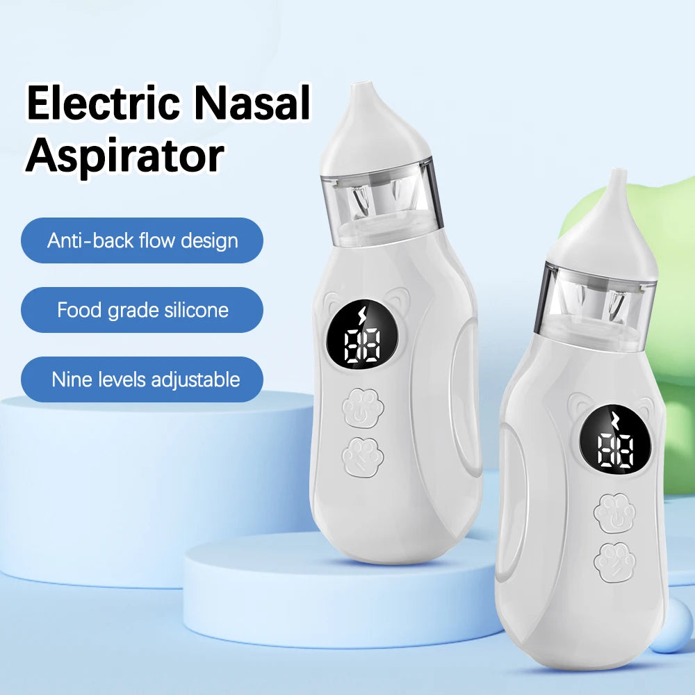 Baby Electric Nasal Aspirator Low Noise 9 Suction Levels Rechargeable Nose Sucker Cleaner Snot Booger Mucus Remover For Infant