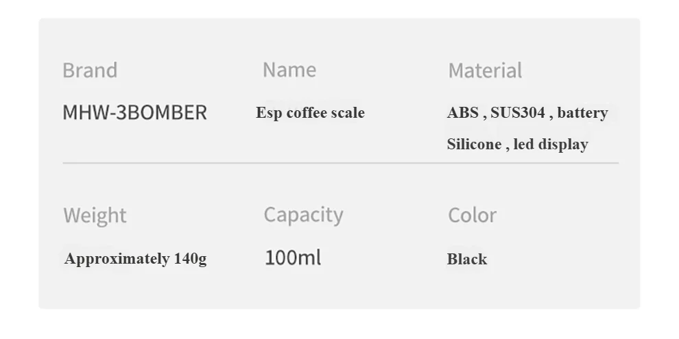 MHW-3BOMBER ESP Coffee Scale Precision Efficiency Lightweight Convenience All-Scenario Indoor & Outdoor Professional Scale