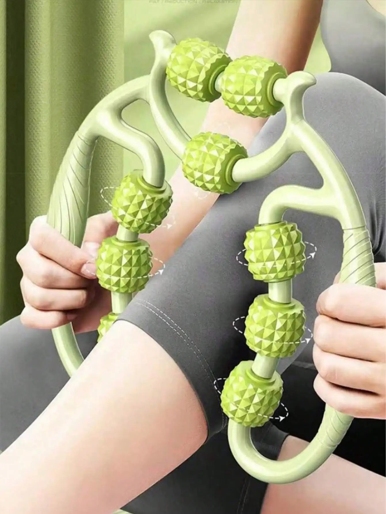 1Pcs 9-Wheel Muscle Roller for Cellulite Reduction And Muscle Soreness Relief - Fascia Massage Tool for Thigh Calf Arm