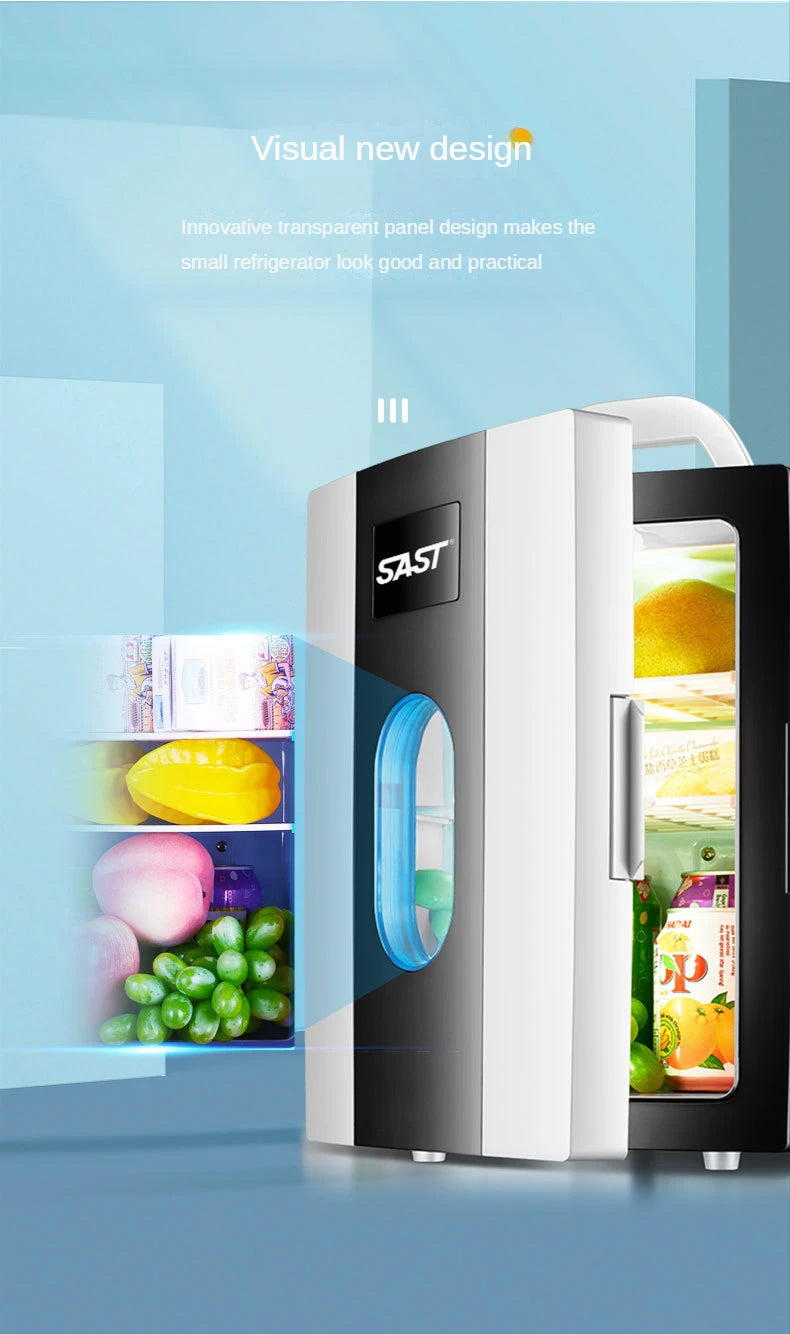 Small 10L mini car refrigerator refrigeration student dormitory cosmetic refrigerator car home dual-use
