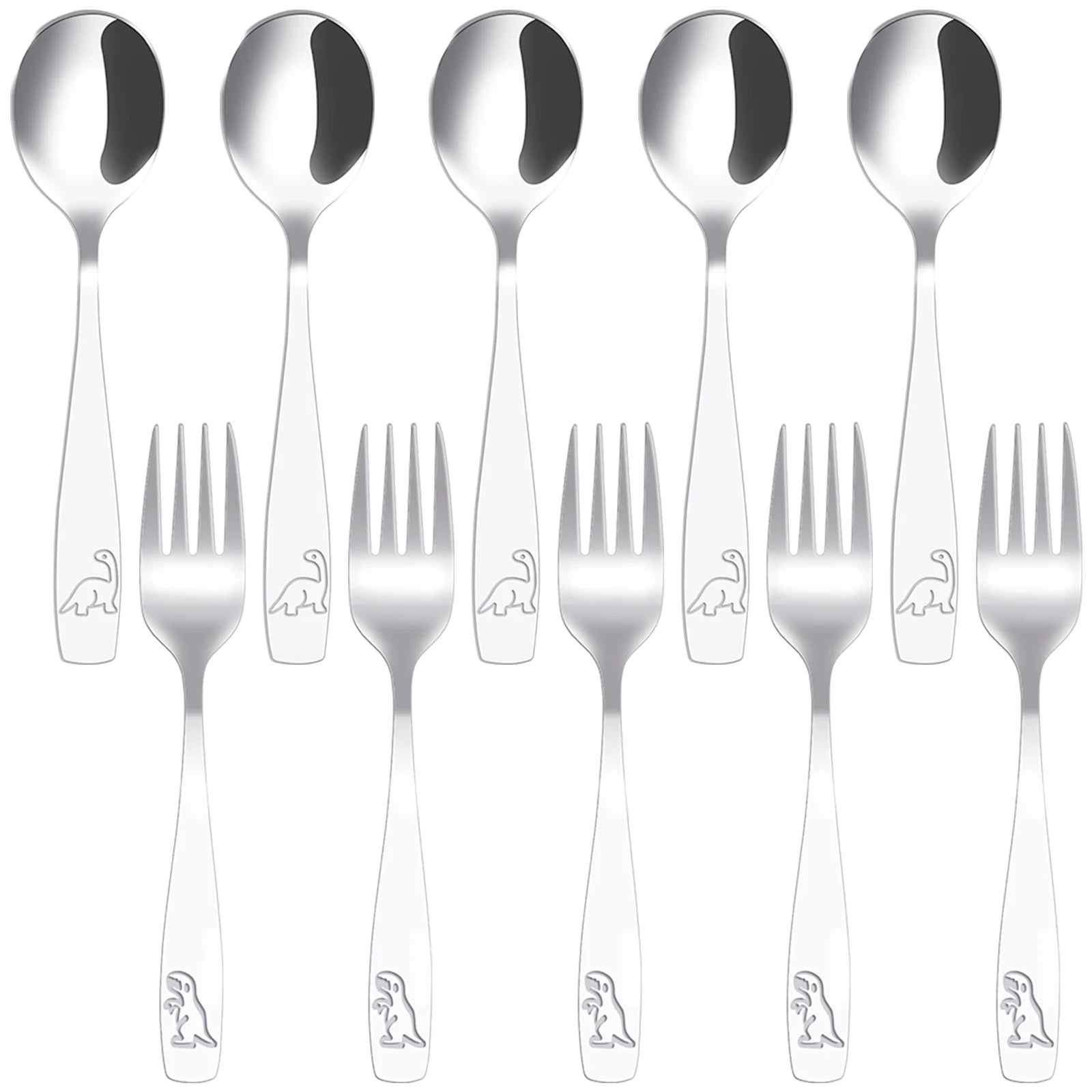 10/20Pcs Toddler Silverware Set Stainless Steel Kids Utensil Set Including Spoon and Fork Children Silverware for Party Holiday