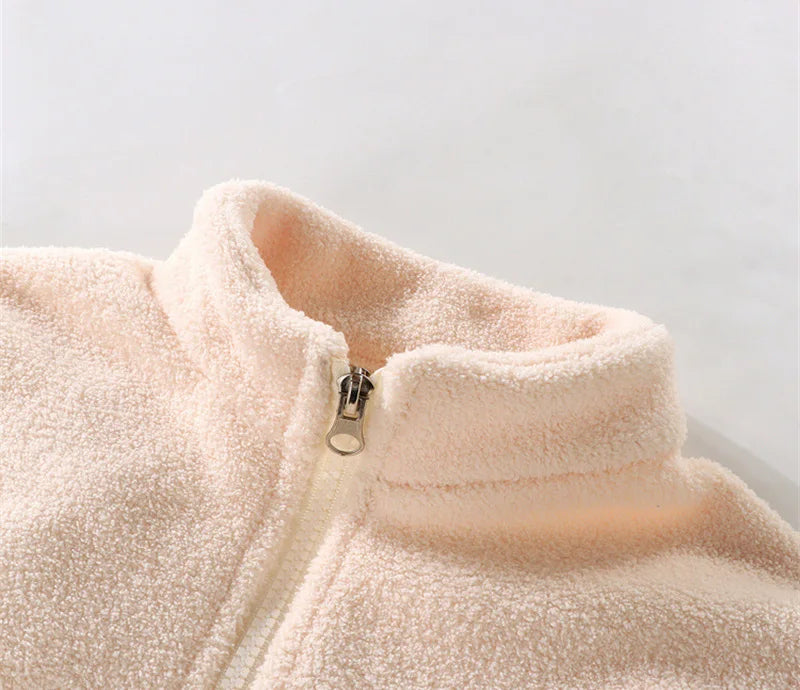 Plush Sets Children Autumn Winter Warm Fleece Suits Baby Thickened Cardigan Top+Pants 2Pcs Outfits Boys Girls Homewear Clothing